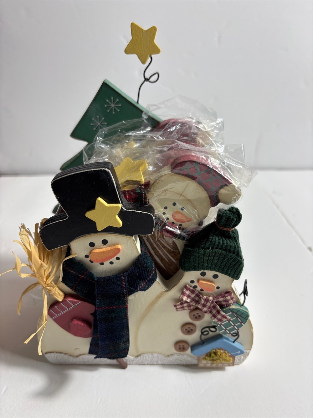Coaster set Festive Snowman Trio Holiday Decor - 6 coasters